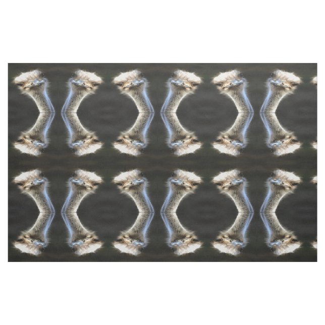 Künstlerisches Straußenportrait mit goofy expressi Stoff (Fat Quarter (45,7 x 55,9 cm))