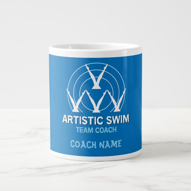 künstlerisches Synchronschwimmen Jumbo-Tasse (Vorderseite)