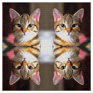 Künstlerisches Tabby Cat Kitten Portrait Stoff