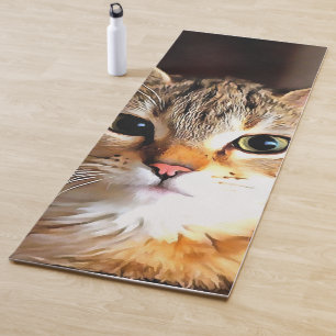 Künstlerisches Tabby Cat Kitten Portrait Yogamatte