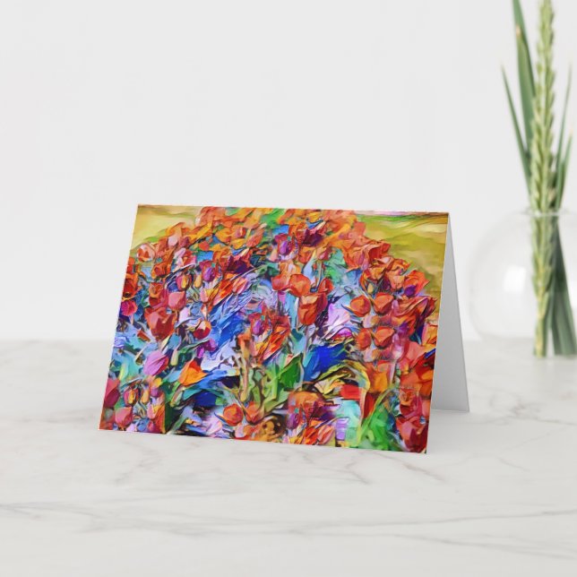 Künstlerisches Tulip Garden Art Note Card Karte (Vorderseite)