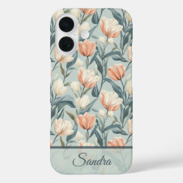 Künstlerisches Valentinsgeschenk Tulpenname iPhone 16 Hülle