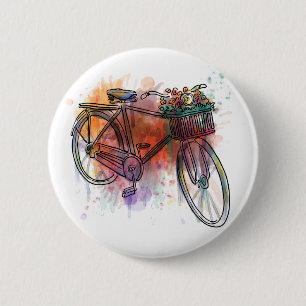 Künstlerisches Vintage-Fahrrad Button