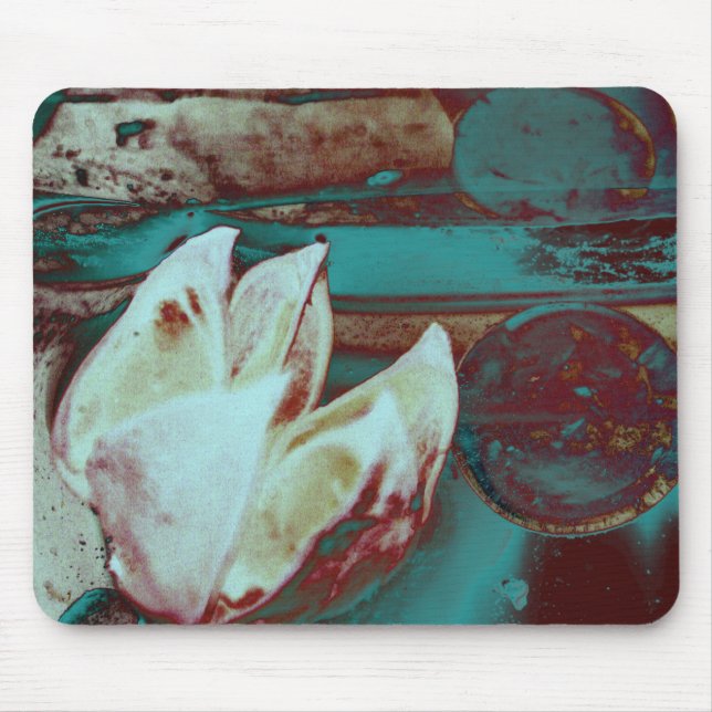 Künstlerisches Wasser in Rot und Blau Mousepad (Vorne)