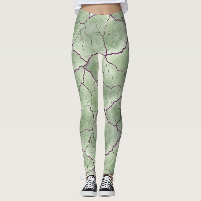 Künstlerisches Zombie-Haut-Texturmuster  Leggings (Vorderseite)