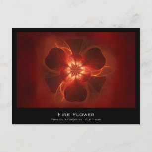 Künstlerkarte für das Fraktal Blume Postkarte