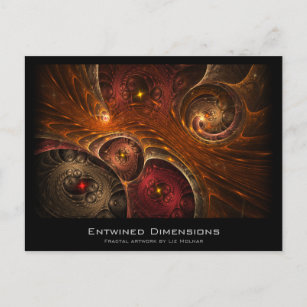 Künstlerkarte mit eingefügten Dimensionen Fraktal Postkarte