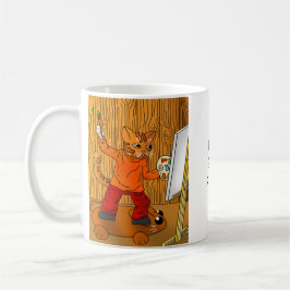 Künstlerkatze Kaffeetasse