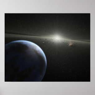Künstlerkonzept eines Astroidengürtels Fotograf Poster