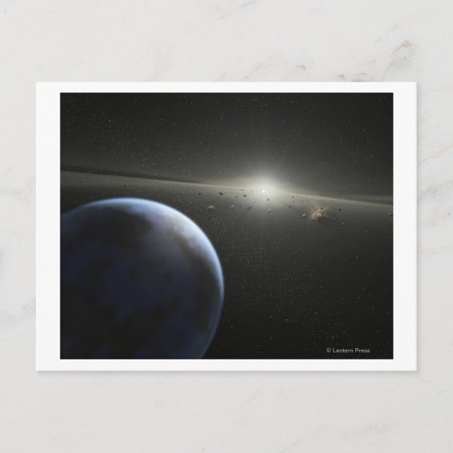 Künstlerkonzept eines Astroidengürtels Fotograf Postkarte (Vorderseite)