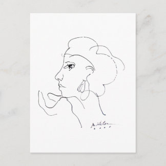 KÜNSTLERKOPF FÜR FRAUENPOSTKARTEN POSTKARTE