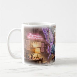 Künstlermalerin Engelsschwestern Flügel NYC-Tasse Kaffeetasse