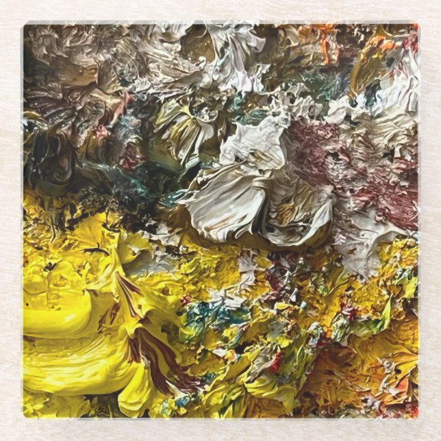 Künstlerpalette #1 glasuntersetzer (Vorderseite)