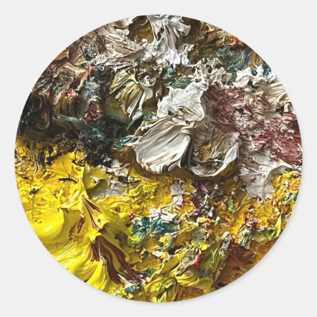 Künstlerpalette #1 runder aufkleber (Vorderseite)