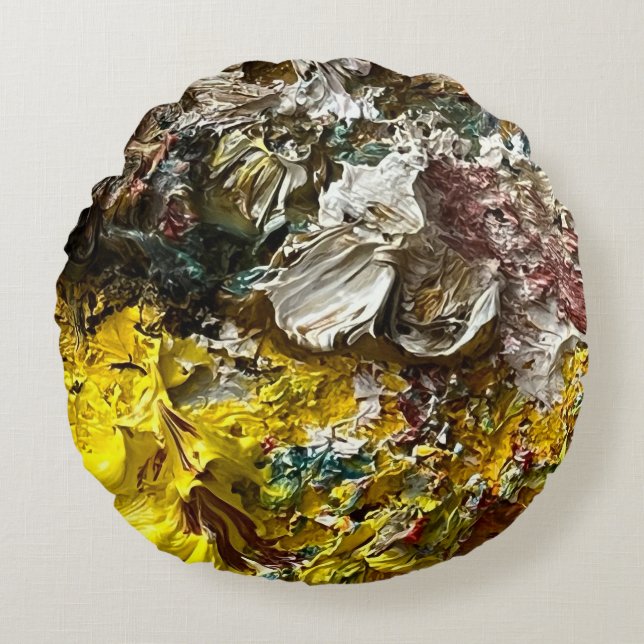 Künstlerpalette #1 rundes kissen (Vorderseite)