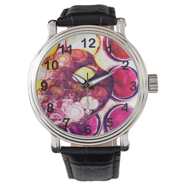 Künstlerpalette Armbanduhr (Vorderseite)
