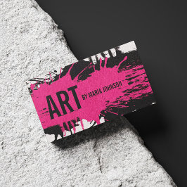 Künstlerpinsel Illustrator Pink und Schwarz Tinte Visitenkarte