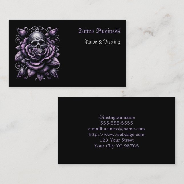 Künstlersalon Tattoo Business Card Visitenkarte (Vorne/Hinten)