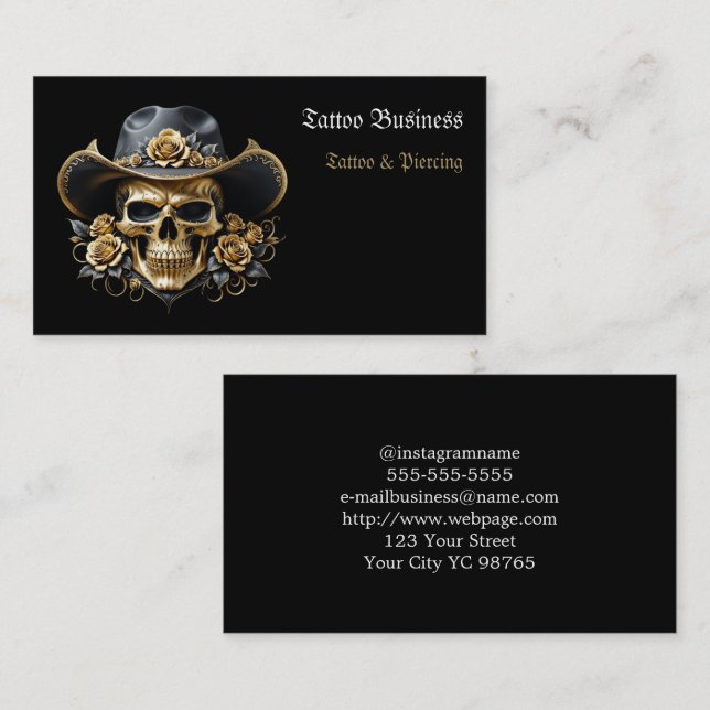 Künstlersalon Tattoo Business Card Visitenkarte (Vorne/Hinten)