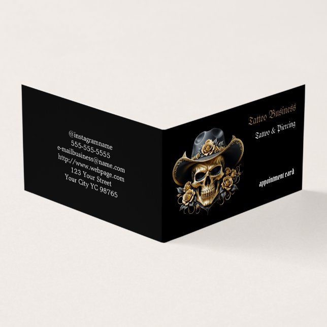 Künstlersalon Tattoo Stellenplan Visitenkarte Visitenkarten (Vorderseite)