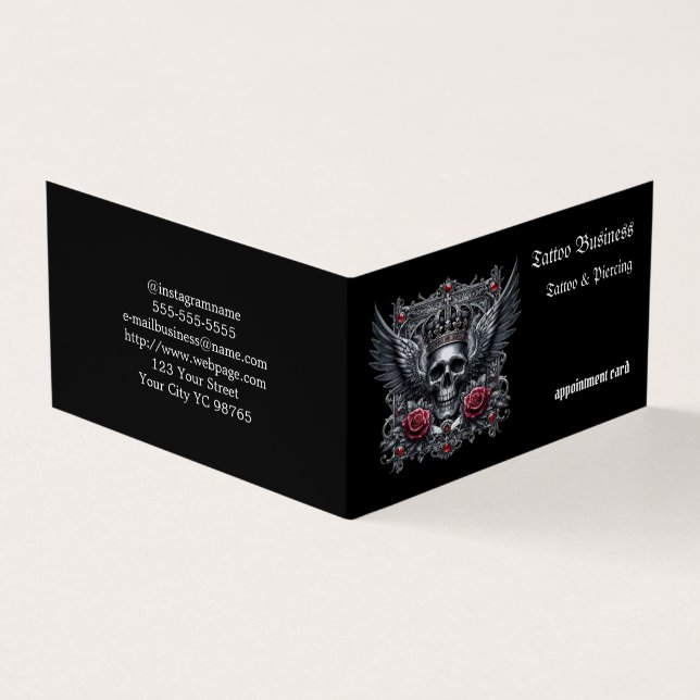 Künstlersalon Tattoo Stellenplan Visitenkarte Visitenkarten (Vorderseite)