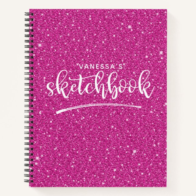Künstlersketchbook Elegantes Hot Pink Notizbuch (Vorderseite)