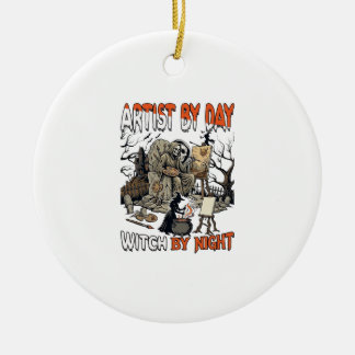 Künstlertag Hexennacht Halloween Skelettmaler  Keramik Ornament