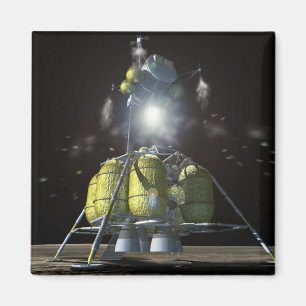 Künstlerwiedergabe eines neuen Raumschiffes zum Magnet