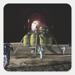 Künstlerwiedergabe eines neuen Raumschiffes zum Quadratischer Aufkleber