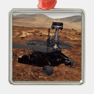 Künstlerwiedergabe von Mars Rover 2 Silbernes Ornament