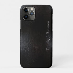Künstlich aufgerautes schwarzes Leder geprägtes Case-Mate iPhone Hülle