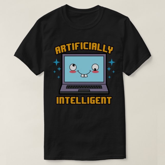 Künstlich Intelligentes, lustiges AI-Computerprogr T-Shirt (Design vorne)
