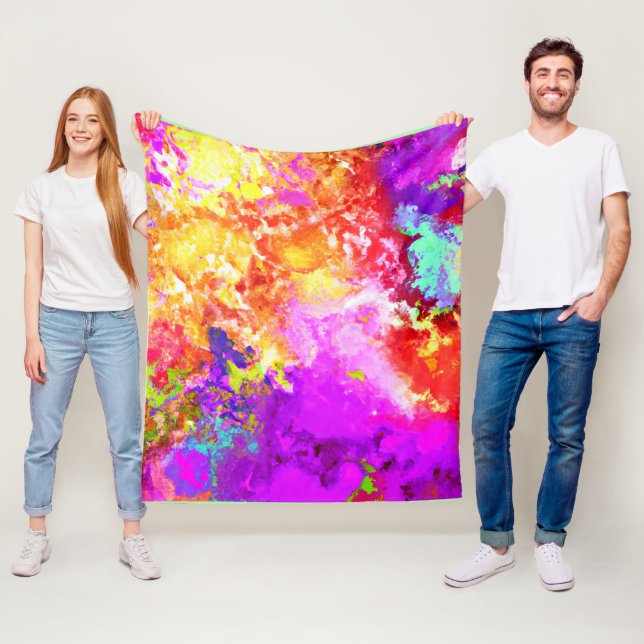 Künstliche Abstrakte Farbexplosionen Fleecedecke (Beispiel)