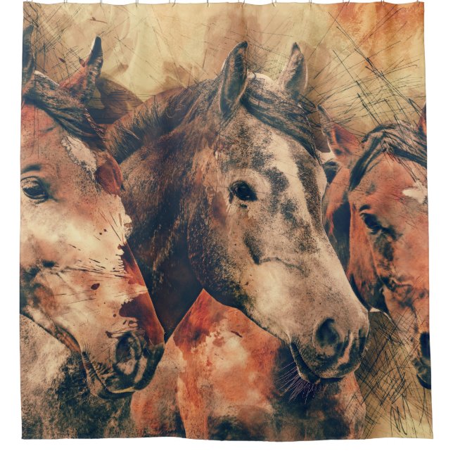 Künstliche Aquarellmalerei Duschvorhang (Vorderseite)