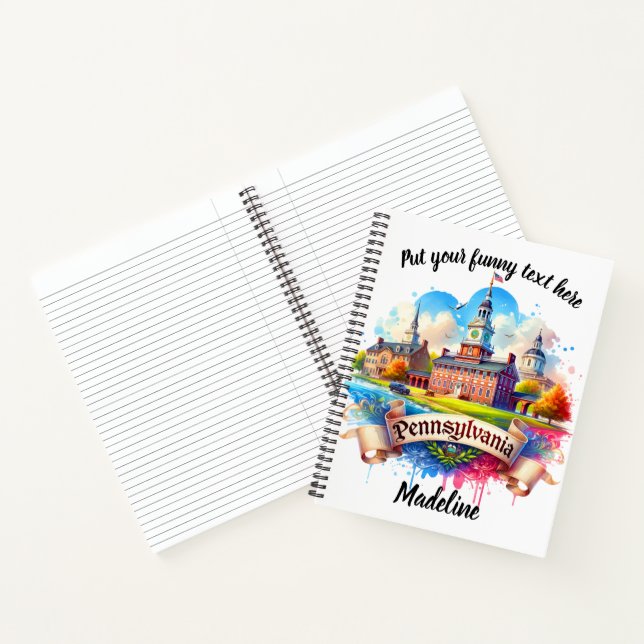 Künstliche Darstellung der Geschichte Pennsylvanie Notizbuch (Innenseite)