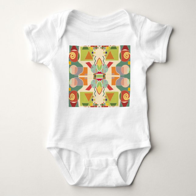 Künstliche Geometrie: farbiges nahtloses Muster Baby Strampler (Vorderseite)