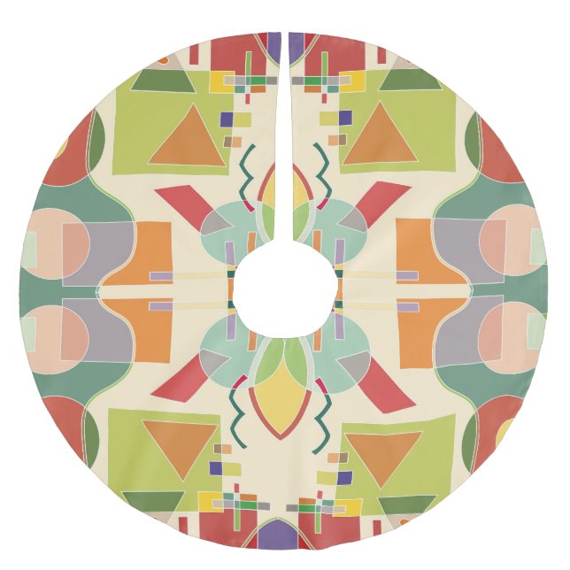 Künstliche Geometrie: farbiges nahtloses Muster Polyester Weihnachtsbaumdecke (Vorderseite)