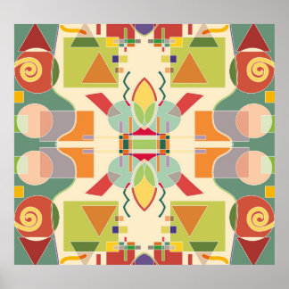 Künstliche Geometrie: farbiges nahtloses Muster Poster