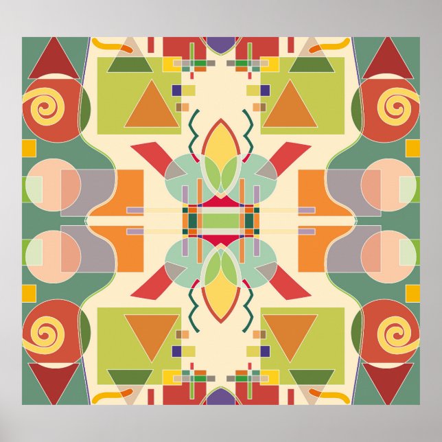 Künstliche Geometrie: farbiges nahtloses Muster Poster (Vorne)