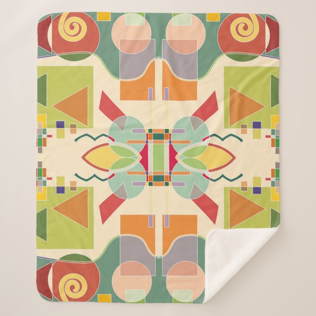 Künstliche Geometrie: farbiges nahtloses Muster Sherpadecke (Vorderseite)