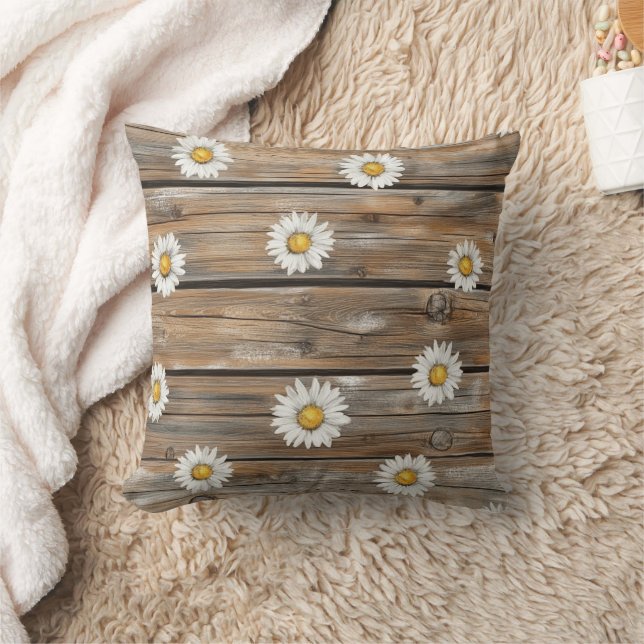 Künstliche Holz-Daisy-Blumen Kissen (Decke)