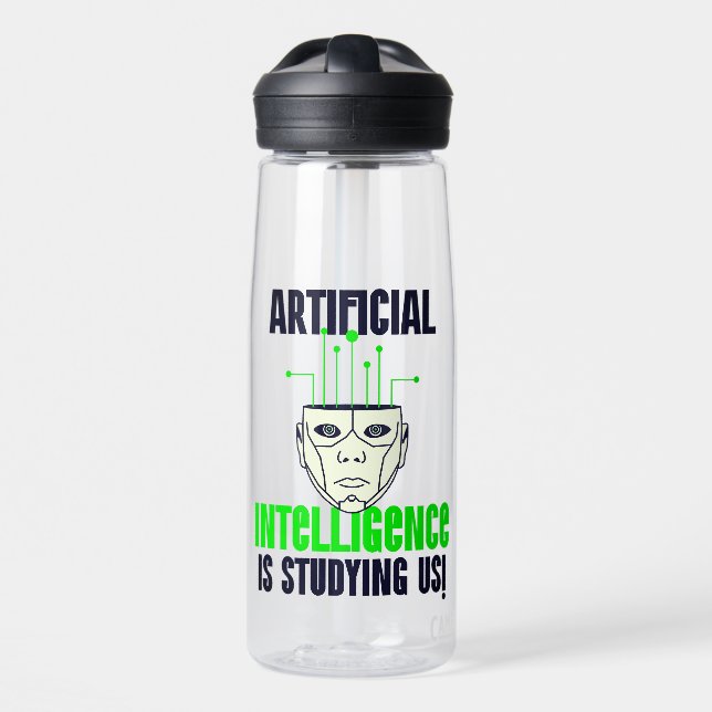 Künstliche Intelligenz beobachtet uns! Trinkflasche (Vorne)