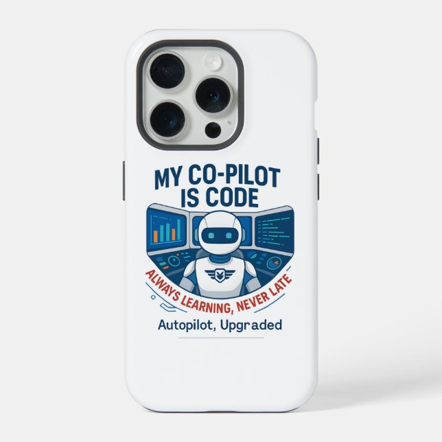 Künstliche Intelligenz Co-Pilot Code-Design iPhone Hülle (Rückseite)