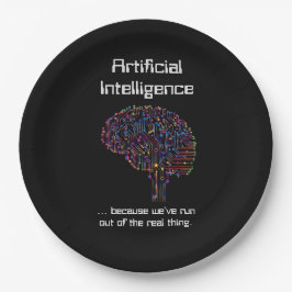 Künstliche Intelligenz gegen wirkliche Dinge Pappteller