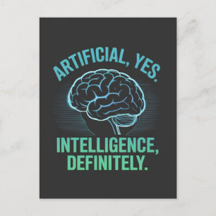 Künstliche Intelligenz Gehirn Humor Design Postkarte