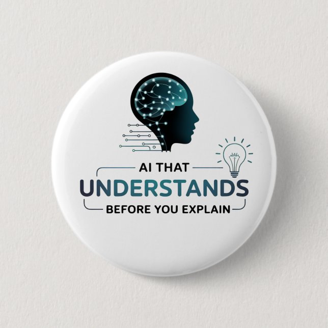 Künstliche Intelligenz Intelligentes Design Button (Vorderseite)