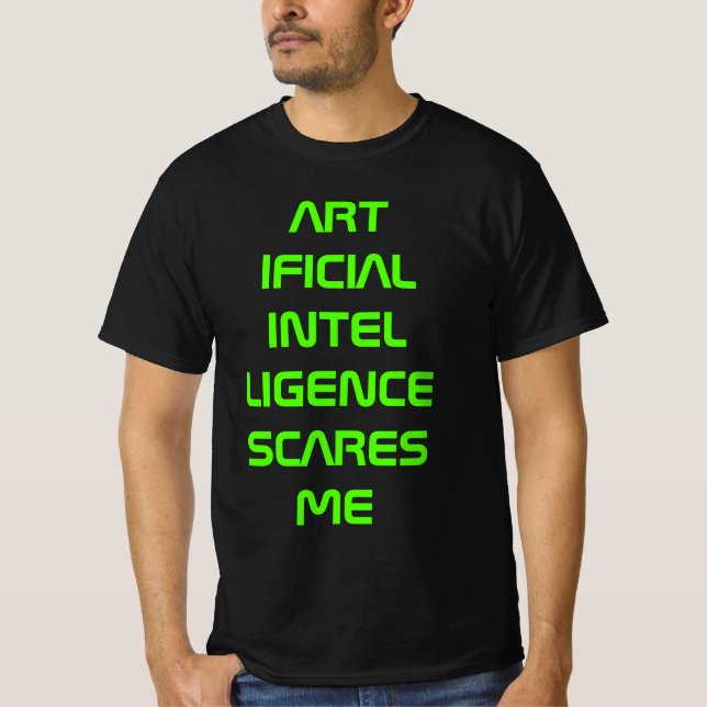 Künstliche Intelligenz macht mir Angst, nebelgrün T-Shirt (Vorderseite)