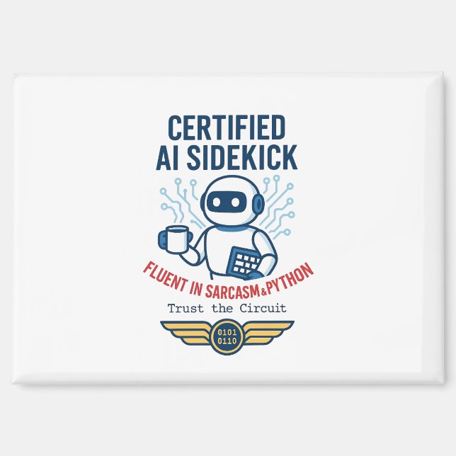 Künstliche Intelligenz Sidekick Funny Design Magnet (Vorderseite)
