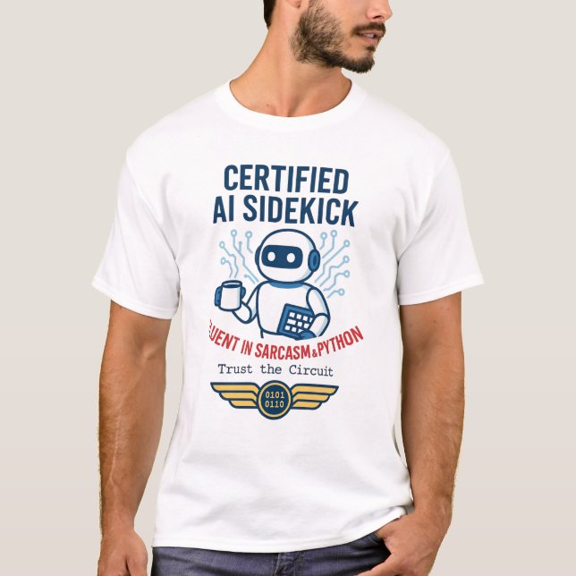 Künstliche Intelligenz Sidekick Funny Design T-Shirt (Vorderseite)