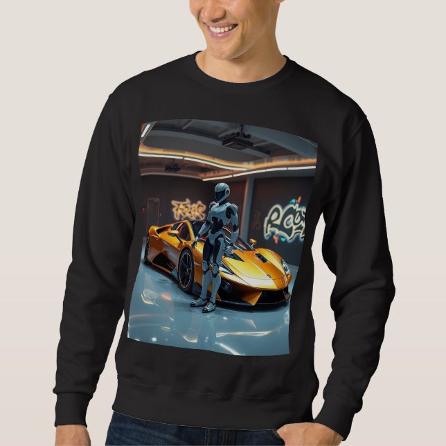 Künstliche Intelligenz Sportwagen Roboter T - Shir Sweatshirt (Vorderseite)